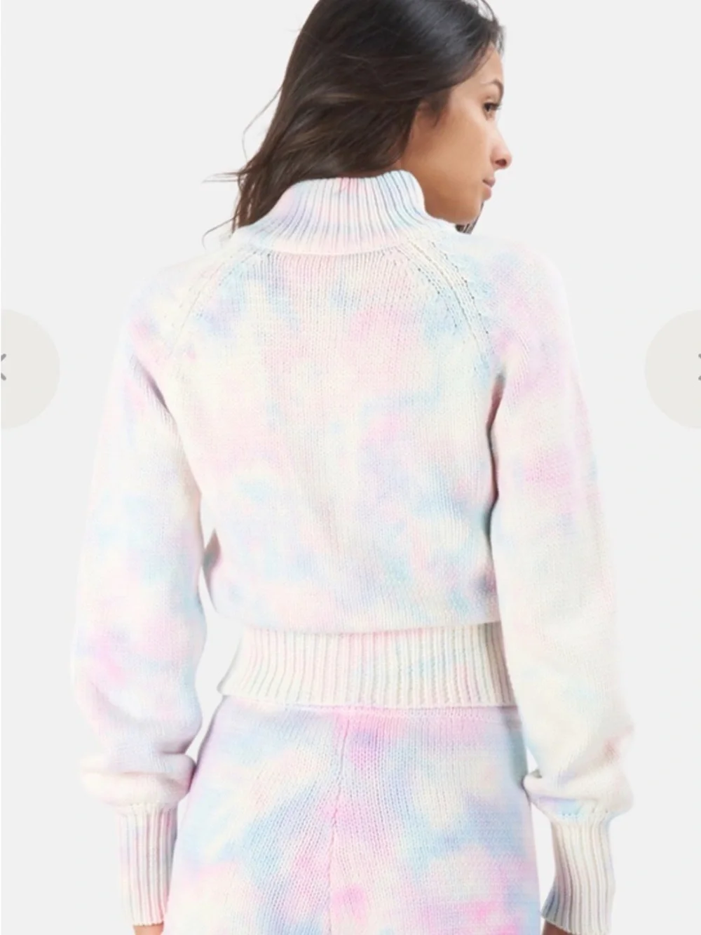 LoveShackFancy Florrie Zip Up Jacket Sweater Cotton Candy Hand Dye Size XS